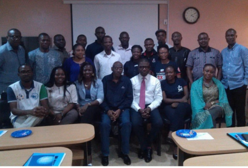 Ikenna Odiachi in a group photo with students he has coached