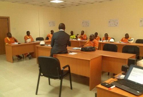 Ikenna Odiachi facilitating an industrial safety training session