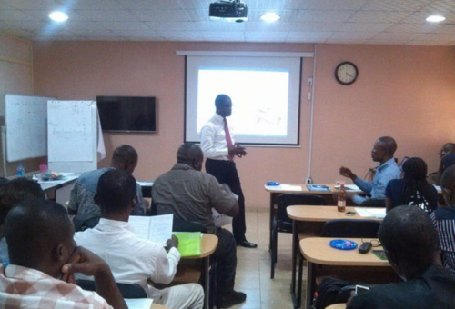 Ikenna Odiachi facilitating a group training session